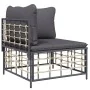 Gartenmöbel-Set 8 Stück und Kissen PE Rattan Anthrazit von vidaXL, Outdoor-Sofas - Ref: Foro24-3186777, Preis: 621,56 €, Raba...