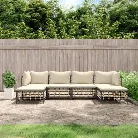 Garden furniture set 6 pieces anthracite cushions PE rattan by vidaXL, Outdoor sofas - Ref: Foro24-3186778, Price: 437,45 €, ...