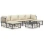 Garden furniture set 7 pieces with anthracite gray PE rattan cushions by vidaXL, Outdoor sofas - Ref: Foro24-3186780, Price: ...