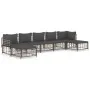 Set muebles de jardín 7 pzas y cojines ratán PE gris antracita de vidaXL, Sofás de exterior - Ref: Foro24-3186783, Precio: 51...