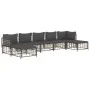 Set muebles de jardín 7 pzas y cojines ratán PE gris antracita de vidaXL, Sofás de exterior - Ref: Foro24-3186783, Precio: 51...