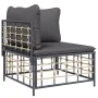 Juego de muebles de jardín 6 pzas cojines antracita ratán PE de vidaXL, Sofás de exterior - Ref: Foro24-3186787, Precio: 476,...