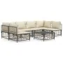 Set muebles de jardín 7 pzas y cojines ratán PE gris antracita de vidaXL, Sofás de exterior - Ref: Foro24-3186788, Precio: 55...
