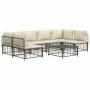 Set muebles de jardín 7 pzas y cojines ratán PE gris antracita de vidaXL, Sofás de exterior - Ref: Foro24-3186788, Precio: 55...