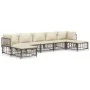 Garden furniture set 7 pieces with anthracite gray PE rattan cushions by vidaXL, Outdoor sofas - Ref: Foro24-3186782, Price: ...