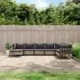 Gartenmöbel-Set 8-teilig und anthrazitfarbene PE-Rattan-Kissen von vidaXL, Outdoor-Sofas - Ref: Foro24-3186791, Preis: 616,45...