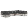 Gartenmöbel-Set 8-teilig und anthrazitfarbene PE-Rattan-Kissen von vidaXL, Outdoor-Sofas - Ref: Foro24-3186791, Preis: 616,45...