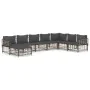 Juego de muebles de jardín 8 pzas y cojines ratán PE antracita de vidaXL, Sofás de exterior - Ref: Foro24-3186791, Precio: 61...