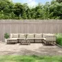 Gartenmöbel-Set 9-teilig und anthrazitfarbene PE-Rattan-Kissen von vidaXL, Outdoor-Sofas - Ref: Foro24-3186792, Preis: 744,98...
