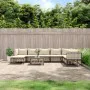 Juego de muebles de jardín 9 pzas y cojines ratán PE antracita de vidaXL, Sofás de exterior - Ref: Foro24-3186792, Precio: 74...