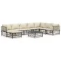Gartenmöbel-Set 9-teilig und anthrazitfarbene PE-Rattan-Kissen von vidaXL, Outdoor-Sofas - Ref: Foro24-3186792, Preis: 744,98...