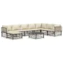 Juego de muebles de jardín 9 pzas y cojines ratán PE antracita de vidaXL, Sofás de exterior - Ref: Foro24-3186792, Precio: 74...