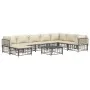 Gartenmöbel-Set 9-teilig und anthrazitfarbene PE-Rattan-Kissen von vidaXL, Outdoor-Sofas - Ref: Foro24-3186792, Preis: 744,98...
