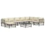 Juego de muebles de jardín 9 pzas y cojines ratán PE antracita de vidaXL, Sofás de exterior - Ref: Foro24-3186792, Precio: 74...