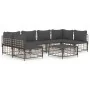 7-teiliges Gartenmöbel-Set und Kissen aus PE-Rattan, anthrazitgrau von vidaXL, Outdoor-Sofas - Ref: Foro24-3186789, Preis: 55...