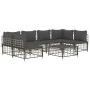 7-teiliges Gartenmöbel-Set und Kissen aus PE-Rattan, anthrazitgrau von vidaXL, Outdoor-Sofas - Ref: Foro24-3186789, Preis: 55...