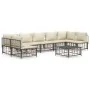 Juego de muebles de jardín 8 pzas y cojines ratán PE antracita de vidaXL, Sofás de exterior - Ref: Foro24-3186794, Precio: 63...