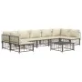 Juego de muebles de jardín 8 pzas y cojines ratán PE antracita de vidaXL, Sofás de exterior - Ref: Foro24-3186794, Precio: 63...