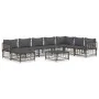 Gartenmöbel-Set 9-teilig und anthrazitfarbene PE-Rattan-Kissen von vidaXL, Outdoor-Sofas - Ref: Foro24-3186793, Preis: 741,83...