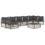 Gartenmöbel-Set 8-teilig und anthrazitfarbene PE-Rattan-Kissen von vidaXL, Outdoor-Sofas - Ref: Foro24-3186795, Preis: 630,30...