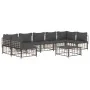 Gartenmöbel-Set 8-teilig und anthrazitfarbene PE-Rattan-Kissen von vidaXL, Outdoor-Sofas - Ref: Foro24-3186795, Preis: 630,30...