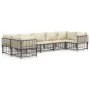 Garden furniture set 7 pieces and anthracite gray PE rattan cushions by vidaXL, Outdoor sofas - Ref: Foro24-3186800, Price: 6...