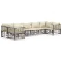 Set muebles de jardín 7 pzas y cojines ratán PE gris antracita de vidaXL, Sofás de exterior - Ref: Foro24-3186800, Precio: 60...