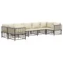 Garden furniture set 7 pieces and anthracite gray PE rattan cushions by vidaXL, Outdoor sofas - Ref: Foro24-3186800, Price: 6...