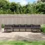 Set muebles de jardín 7 pzas y cojines ratán PE gris antracita de vidaXL, Sofás de exterior - Ref: Foro24-3186801, Precio: 57...