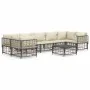 Gartenmöbel-Set 8-teilig und anthrazitfarbene PE-Rattan-Kissen von vidaXL, Outdoor-Sofas - Ref: Foro24-3186802, Preis: 660,20...