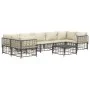 Gartenmöbel-Set 8-teilig und anthrazitfarbene PE-Rattan-Kissen von vidaXL, Outdoor-Sofas - Ref: Foro24-3186802, Preis: 660,20...