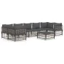 Garden furniture set 8 pieces and anthracite PE rattan cushions by vidaXL, Outdoor sofas - Ref: Foro24-3186803, Price: 655,42...