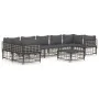 Juego de muebles de jardín 8 pzas y cojines ratán PE antracita de vidaXL, Sofás de exterior - Ref: Foro24-3186803, Precio: 66...