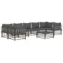 Garden furniture set 8 pieces and anthracite PE rattan cushions by vidaXL, Outdoor sofas - Ref: Foro24-3186803, Price: 655,42...