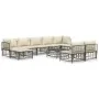 Juego de muebles de jardín 10 pzas y cojines ratán PE antracita de vidaXL, Sofás de exterior - Ref: Foro24-3186804, Precio: 7...