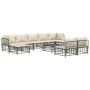 10-piece garden furniture set with anthracite PE rattan cushions by vidaXL, Outdoor sofas - Ref: Foro24-3186804, Price: 786,2...