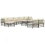 Juego de muebles de jardín 10 pzas y cojines ratán PE antracita de vidaXL, Sofás de exterior - Ref: Foro24-3186804, Precio: 7...