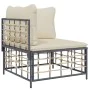 10-piece garden furniture set with anthracite PE rattan cushions by vidaXL, Outdoor sofas - Ref: Foro24-3186804, Price: 786,2...