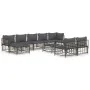 Garden furniture set 10 pieces and anthracite PE rattan cushions by vidaXL, Outdoor sofas - Ref: Foro24-3186805, Price: 783,7...