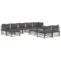 Garden furniture set 10 pieces and anthracite PE rattan cushions by vidaXL, Outdoor sofas - Ref: Foro24-3186805, Price: 783,7...