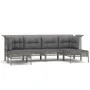 6-teiliges Gartenmöbel-Set und graue synthetische Rattankissen von vidaXL, Gartensets - Ref: Foro24-3187552, Preis: 393,60 €,...