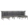6-teiliges Gartenmöbel-Set und graue synthetische Rattankissen von vidaXL, Gartensets - Ref: Foro24-3187552, Preis: 393,60 €,...
