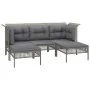 6-piece garden furniture set and gray synthetic rattan cushions by vidaXL, Garden sets - Ref: Foro24-3187552, Price: 386,33 €...