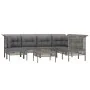 Set de muebles de jardín 8 pzas y cojines ratán sintético gris de vidaXL, Conjuntos de jardín - Ref: Foro24-3187559, Precio: ...