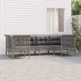 6-piece garden furniture set and gray synthetic rattan cushions by vidaXL, Garden sets - Ref: Foro24-3187563, Price: 350,00 €...