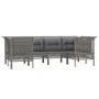 6-teiliges Gartenmöbel-Set und graue synthetische Rattankissen von vidaXL, Gartensets - Ref: Foro24-3187563, Preis: 349,47 €,...