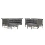 Set de muebles de jardín 9 pzas y cojines ratán sintético gris de vidaXL, Conjuntos de jardín - Ref: Foro24-3187573, Precio: ...