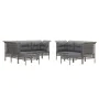 Set de muebles de jardín 9 pzas y cojines ratán sintético gris de vidaXL, Conjuntos de jardín - Ref: Foro24-3187573, Precio: ...