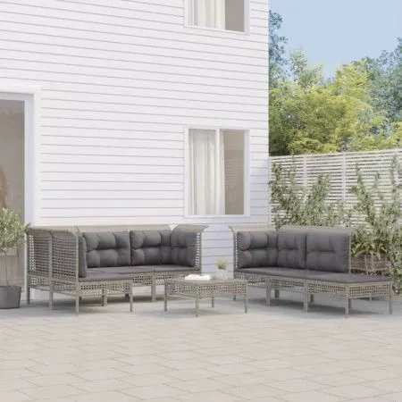10-piece garden furniture set and gray synthetic rattan cushions by vidaXL, Garden sets - Ref: Foro24-3187575, Price: 511,31 ...