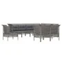 9-teiliges Gartenmöbel-Set und graue synthetische Rattankissen von vidaXL, Gartensets - Ref: Foro24-3187582, Preis: 564,68 €,...
